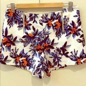 Blue Floral Shorts